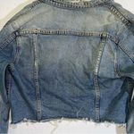 GRLFRND Cara Blue Denim Jacket Size XS Distressed USA Designer Raw Hem Photo 3