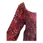 Bobeau BABEAU Beautiful red floral babydoll top, smocked top, long puffy sleeves, excellent condition,  Size 2x Measurements: Bust: armpit to armpit 19-25 inches  Length: shoulder seam to bottom 30 inches  Photo 3