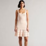 Ted Baker London Knit Stitched Detail Dress Blush Pink size 3 M Photo 3