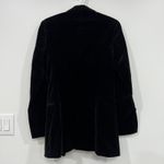 frame denim FRAME Womens Velour Blazer Jacket 4 Black Career Single Button Lined Velvet Photo 2