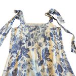 Reformation Twilight Dress White Blue Floral Print Tie Shoulders Size 12 Womens Photo 7