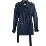 Club Monaco  Women Belted Trench Coat L Navy Classic Trendy Minimal Chic Capsule‎ Photo 1