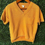Sundance  Yellow Orange Short Sleeve Sweater Top Size Medium Photo 0