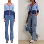 STAUD Stripe Cargo Ribbed Colorblocked Sweater Cardigan Photo 1