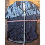 White House | Black Market  Denim Lyocell Button Down Shirt 8 Dark Wash Photo 3