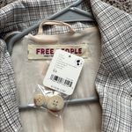 Free People Light Gray Plaid Blazer with Gold Buttons Photo 4