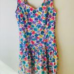 Vintage 80’s you too babes drop waist corset style floral mini dress Photo 5