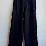 Athleta Retroplush Velvet Straight Leg Pants BLACK Size Large Snap Side $119 Photo 1