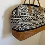 Bohemian Aztec Print Weekender Bag Large Travel Duffle Tote Vacation Boho Chic Black Photo 1
