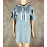 Short Sleeve Athletic Hoodie Dress NWT Size Medium Gray Photo 5