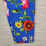 J. McLaughlin Margot Cropped Pants Womens 8 Blue Floral Butterfly Side Zip Capri Photo 4