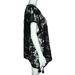 Unbranded Floral Crochet Beach Cover‎ Up Black Short Sleeve V Photo 1