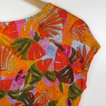 C&C California  Tropical Leaf Print Linen Top Medium Multicolor Lightweight Artsy Photo 1