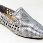 Birdies  The Starling Silver Woven Slip On Vegan Leather Loafers S-002 Sz 12 Photo 0