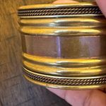 Vintage Etched‎ Brass Cuff Bracelet India 1” Wide Adjustable Photo 4