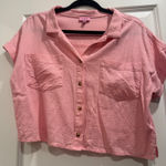 Francesca's Francesca’s pink button up top Photo 0