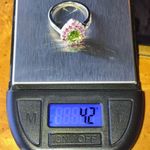 Natural Peridot Garnet Sterling Silver Ring Size 8 Green Photo 8