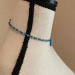 Women’s Bead Costume Necklace Beaded Blue Glass Choker Photo 2