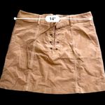 Forever 21 Women’s Size Medium Tan Suede Zippered Mini Skirt •Lace-Up Front NWOT Photo 10