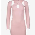 SER.O.YA Lana Dress Set Pastel Pink Halter Long Sleeve Stretch Jersey Large NWT Photo 4