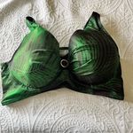 Cacique LANE BRYANT Plunge Underwire Swim Bikini Top breezy palm SIZE 46 DDD Photo 1