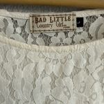 NWT Bad Little Country Girl Cotton Linen Lace Shift Dress Size Large White Photo 1
