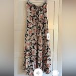 Abercrombie & Fitch  Floral Maxi Dress - Dark Green and Light Pink Linen Blend Photo 5