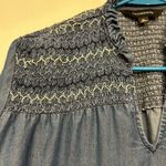 Anthropologie  Calligraphie Popover Tunic Blouse Denim Like Tencel XL GUC #1718 Photo 4