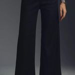 Maeve  Anthropologie The Colette Linen Blend Crop Wide-Leg Pants in Black Photo 0