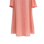 Urban Outfitters Sequin Hearts Coral Pink Floral Lace V-Neck Short Sleeve Tunic Dress Large Photo 3