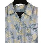 Sonoma Blue Hawaiian Floral Short Sleeve Button Up Super Soft 100% Rayon Shirt L Photo 3