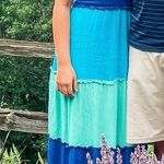 Bebop Colorful Blue Tiered Maxi Dress. Great for Summer Photo 0