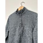 Telluride Clothing Company Womens Medium Sweater Button Mock Neck Grey Marled Gray Photo 1