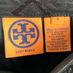 Tory Burch  Siri Jacquard Pencil Skirt Side Zip Front Pleats Black Metallic 6 Photo 2