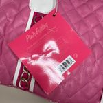 Nicki Minaj Pink quilted faux leather tote bag with white trim Photo 5