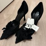 ZARA heels pointed suede flower high heels Photo 3