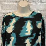 NWT Bel Kazan Women's Aries Shift Dress In Oasis Wind Abstract Print Sz Small Black Photo 3