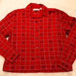 Dress Barn Christmas tree button down top/jacket size M Holiday Party Photo 0