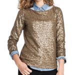 J.Crew NWT Womens Glimmer Long Sleeve Sequin Boatneck Tee Size Small Party Photo 0