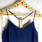 Lilly Pulitzer silk navy blue roped back tank top Photo 1