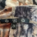 Coin 1804 Size 2X Top Blouse Hoodie Short Sleeve Acid Wash Tie Dye Photo 5