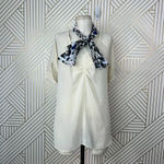 Just Cavalli Ivory See Through Scarf Decorated Blouse Top Size 42 / US 6 Photo 1