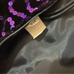 Vintage 90s Black Velvet Purple Sequin Mini Cocktail Dress Size Medium Photo 5