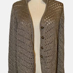 Chico's Chico’s Florence Caridigan Sweater Vanity Size 1 Gold Woven Mature Office Wear Photo 0