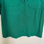 Athleta  Womens Echo Button Down Short‎ Sleeve Shirt Teal Green Medium Athleisure Photo 4