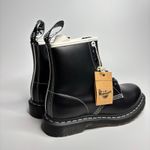 Dr. Martens  1460 Contrast Stitch Leather Lace Up Boots in Black Smooth Leather Photo 2