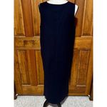 Harvé Benard Harve Benard Navy Blue Wool Midi Dress Women's Size 6 Vintage Pockets Pullover Photo 2