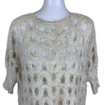 Radzoli Ivory Eyelash Knit Oversized Sweater Fuzzy Sheer Layering Medium Photo 1