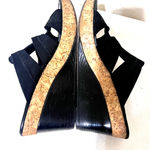 Donald Pliner Donald J Pliner Cork Platform Wedge Sandals Black Women's Size 9 Spain Photo 5
