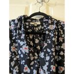 Derek Lam  Collective Blouse Blue Navy Floral Sz 52 Photo 3